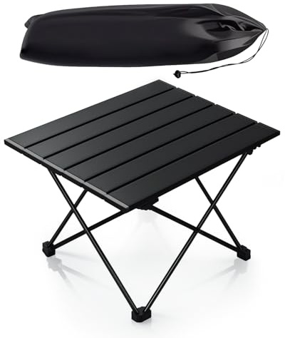 Torlaist Portable Folding Camping Table, Light Small Compact Aluminum Beach Table with Carrying Bag for Outdoor Small Camping Table for Beach Hiking Fishing Cooking Dining Picnic Camping