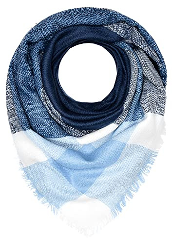 Autiga großer Damen Strickschal kariert Karo XXL Wollschal Oversized Winterschal Deckenschal quadratisch