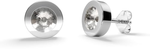 TIABELLE – Ohrstecker LUNA aus Titan mit funkelnden Swarovski® Zirconias – Ohrringe für Damen – allergenfrei & hautverträglich – Handmade in Germany (7,6mm ø)