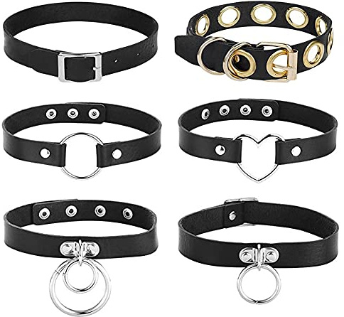 NOCHME Choker Femme Gothique Cuir Pu Réglable Collier Ras Du Cou Pour Femme Et Homme Filles, Vintage, Punk Goth Rock Collier Necklace Choker, Noir
