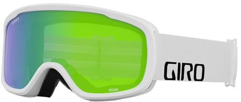 Giro Roam Ski Goggles - Snowboard Goggles for Men, Women & Youth - White Wordmark Strap with Loden Green/Yellow Lenses