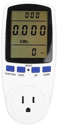 Power Meter Socket, Electricity Usage Monitor Plug Power Watt Voltage Amps Meter with Digital LCD Overload (TS-836US U.S. regulations)