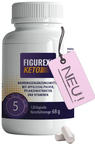 FIGUREX Keto Kapseln + verbesserter Komplex, Normaler Stoffwechsel mit Vitamin B12, auch bei ketogener Ernährung und Keto Diät, Frauen und Männer, 120 Kapseln