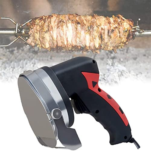 WZFANJIJ Kebab Slicer Cutter Handheld Electric Kebab Trancheuse à Viande Couteau électrique Professionnel Kebab pour Agneau, Porc et Poulet,Red