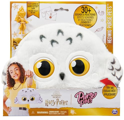 Wizarding World Harry Potter Hedwig Purse Pets, interaktive Eulen-Umhängetasche mit mehr als 30 Geräuschen und Reaktionen, für Mädchen ab 5 Jahren