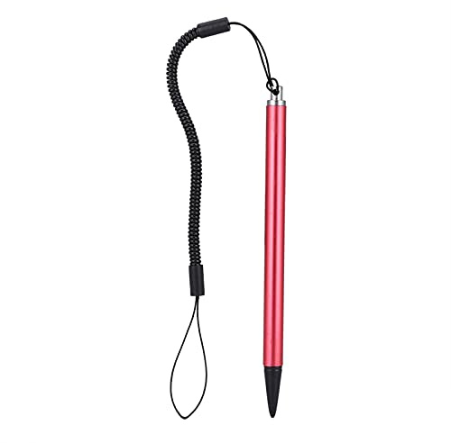 Tbest Penna Tattile per Schermo, Penna per Pittura Tattile per Schermo Stilo Resistivo con Corda a Molla per Navigatore POS PDA (Rosso)