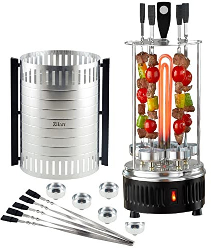 Schaschlik Grill Kebap Grill Döner Grill Schaschlikgrill Elektrogrill Tischgrill Kebap Maker Partygrill 900 Watt Fettauffangschalen Aluminiumkörper Schaschlikspieße
