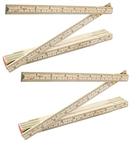 LifCratms 2 Pack Folding Wood Rulers, 6.6 Feet 2 Meters Wooden Foldable Ruler Double Sided with Inch and Metric Measurements for Carpenter Engineers Woodworking DIY Craft