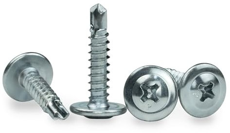 20x Selbstschneidende Schrauben mit Flansch – rostfrei, verzinkt – selbstbohrende Schrauben, Schneidschrauben, Blechschraube, Bohrschrauben, Karosserieschrauben, Holzschrauben silber (4,2x19 mm, 20)