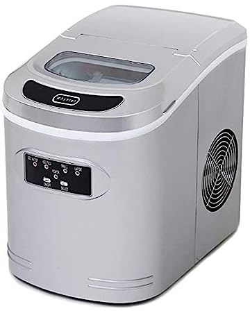 WAOCEO Macchine del Ghiaccio Macchina for Il Ghiaccio compatta IMC-270MS Macchina for Il Ghiaccio Domestica in Argento Metallizzato da 27 libbre Commerciale Ice Maker da banco