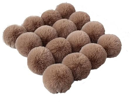 10 Stück 8CM Bommel für Mütze, Kunstfell Pompon Kunstfell Bommel Fellbommel Künstliche Fellbommel für StrickMützen und Beanies Weihnachtsdekoration Schlüsselanhänger Anhängern Dekoration -braun