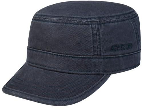 Stetson Gosper Army Cap Urban aus Baumwolle Militärcap mit UV-Schutz 40 Damen Herren Sommer Winter dunkelblau M (56-57 cm)