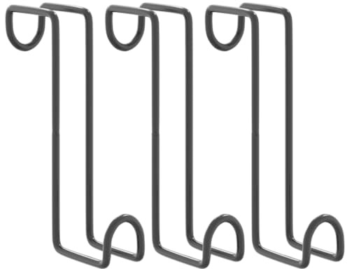 vidaXL Trensenhalter 3 Stk., Zaumhaken mit Stauraum, Trensenaufhänger für Scheune Sattelkammer Stall, Trensenhaken, Schwarz Pulverbeschichteter Stahl
