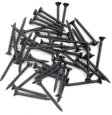 50 PCS Black Wood Screws (4mm x 40mm) Double Countersunk Multi Purpose Organic Woodscrews