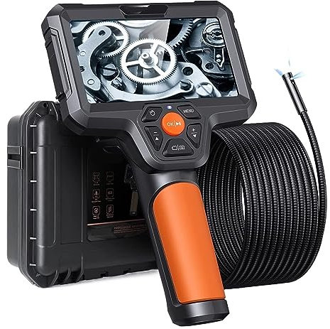 RAABYU Cámara de inspección de endoscopios Cámara endoscópica Cámara Frontal de 5MP/cámara Lateral de 2MP Boroscopio de 9 mm IP67 Cámaras endoscópicas para la industri