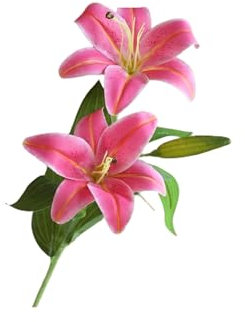 HGTYDV2 6 Stück künstliche Lilienblumen, 3 Köpfe, Vintage, künstliche Lilien, Langer Stiel, künstliche Lilien, realistische Kunstblumen, künstliche Frühlingsblumen für Zuhause, Tisch