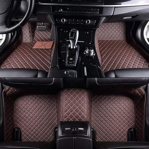 Auto-Fußmatte Benutzerdefinierte Auto Luxus Leder Auto Boden Matte Für MG Für ZS 2022 Auto Matte Vollen Satz wasserdichte Zubehör Autoteppich(Kaffee)
