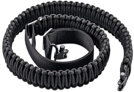 MLWSKERTY Zweipunkt Paracord Riemen Mit Wirbeln Verstellbarer Längenriemen Rutschfester Gewehr Paracord Riemen Für Die Jagd Camping Wandern