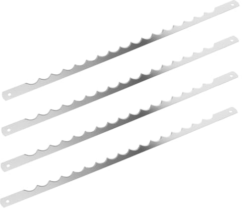 Angoily Cuchillas Dentadas de Metal para Cortar Pan y Galletas, Pack de 4 Piezas Diseño Detallado Fino, Ideales para Fiestas de Cumpleaños y Bodas
