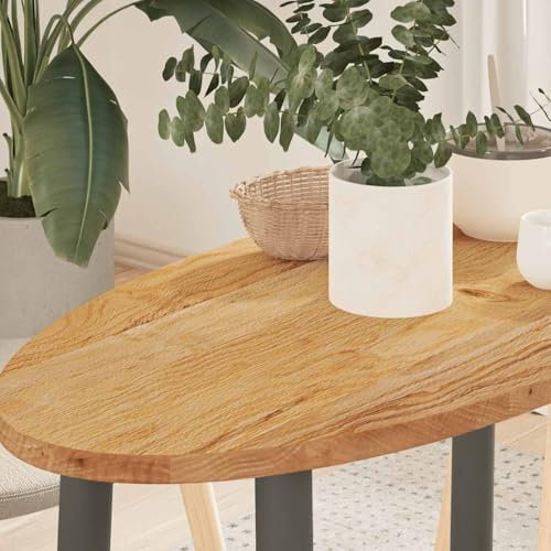 Xichuzi Tablero de Mesa Ovalado Madera Maciza de Roble 80x40x2 cm, Tableros para Escritorios, Tableros para Mesas De Comedor - 4009045