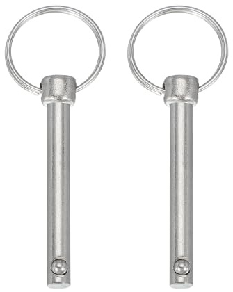 sourcing map Perno a sgancio rapido, diametro 6 mm, lunghezza utilizzabile 38 mm, lunghezza totale 72 mm, perno superiore Bimini in acciaio al carbonio per accessori per barche, confezione da 2