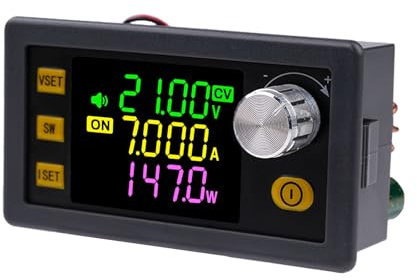 Jadeshay Regulador de Voltaje,DC 6-36V a DC 0-36V Controlador de Velocidad del Motor Ajustable Convertidor Buck Boost 150W 7A con Interruptor Giratorio Variable