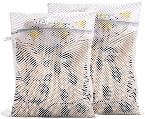 2 Pezzi Sacchetti Lavatrice Biancheria – Retina per Lavatrice con Cerniera Resistente per Proteggere Indumenti Delicati, Intimo, Calzini e Reggiseni – Sacchetti Biancheria da 30x40 cm