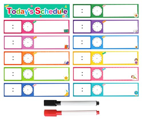 Horario visual para niños para niños - horario visual de niños pequeños, horario de acostarse -rutina -diagrama - de pared con 12 tarjetas - inicio - crea ayudas visuales y cultiva buena