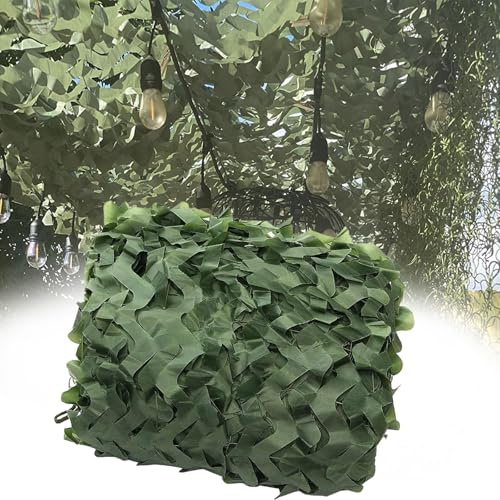 Red de camuflaje verde, 8 x 10 m, red de protección solar de caza reforzada, red de camuflaje decorativa militar, red de camuflaje para fotografía animal, protección de jardín