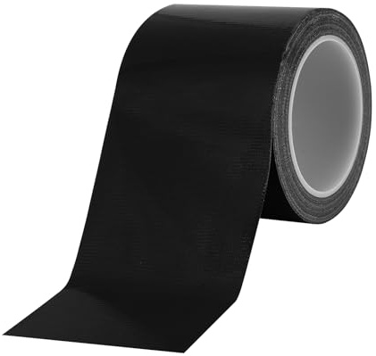 YBhuoo Heavy Duty Awning Repair Tape - 3.15in x 66ft Waterproof UVproof Tape for Tarp/Tent/Boat Cover, Fiberglass Reinforced, Heat-Resistant, Black (Black)