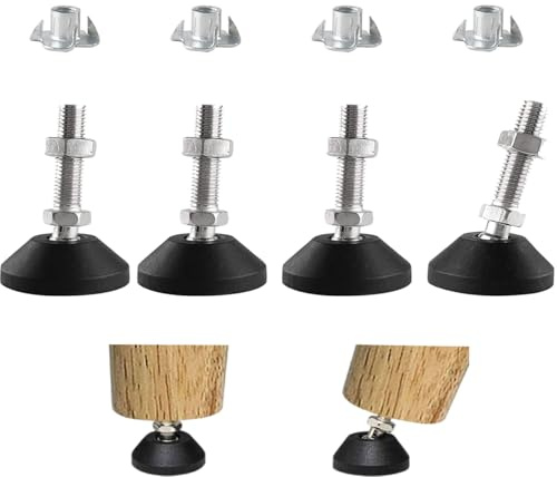 Uni-Fine M8 x 30 mm Ø 40 mm - Vis de réglage - Pied de meuble - Peut supporter 450 kg - Pieds réglables - Vis réglables - Pied réglable - Inclinaison maximale de 15 °