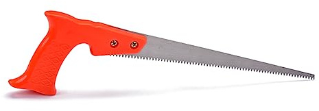 DOITOOL Serrucho de Mano Pequeño al Manganeso con Mango Rojo Resistente y Duradero para Poda Carpintería Jardinería y Corte de Madera Plástico y Paneles