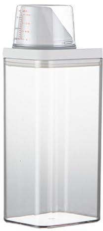 Organizzazione per lavanderia e contenitore di stoccaggio | Porta del bucato con coperchio di misurazione a prova di perdite | Presentazione per detersivi liquidi, polvere, ammorbidente e forniture pe