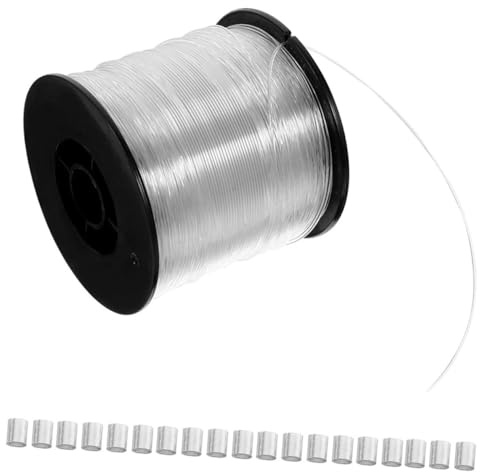 TEHAUX Filo Nylon Trasparente Invisibile per Appendere Decorazioni Manicotti in Alluminio Resistente e Flessibile per Uso e Creativo