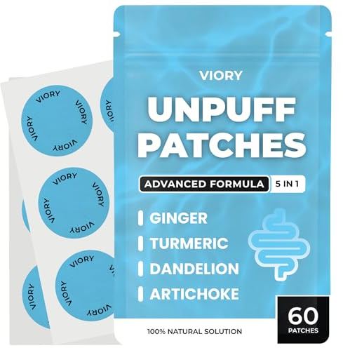 VIORY Unpuff Patches | with Dandelion & Ginger | Bloating, Water Retention & Digestion | 60 Days Supply