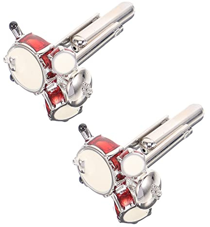 Gatuida Gemelli Da Uomo Per Camicia in Metallo a Forma Di Batteria 2 Pezzi Bottoni Da Smoking Vintage Accessorio Per Abbigliamento Formale e Feste