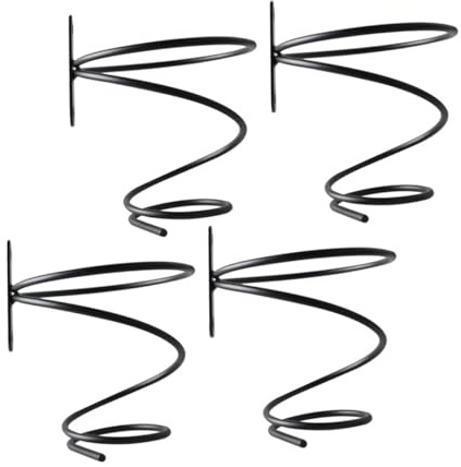 DECORNIJIA Portabottiglie Vino Parete in Ferro Nero, Set 4 Pezzi | Montaggio a Muro, Design Moderno Minimalista, per Bar e Casa, Supporto Singola Bottiglia