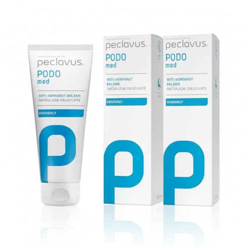 peclavus PODOmed Anti-Hornhaut Balsam – Intensive Fußpflege mit Salicylsäure, Mandelöl & Jojobaöl – Gegen Hornhaut, Schwielen & Druckstellen – 2 Tuben je 100 ml