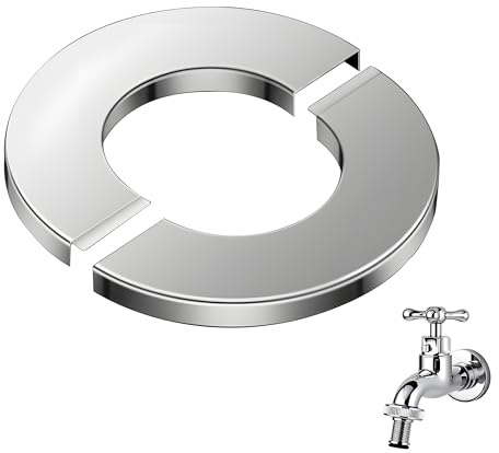 Heizungsrohr Rosette Edelstahl 28mm Wasserzählerdeckel Rohrabdeckung | Geteilte Hülse Badezimmer Heizkörperrohre Silber, Abdeckung Sanitär Installation, Spalt Küche Montage Rohr Heizung