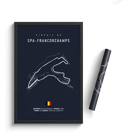 Designful Poster mural sur toile Motif circuit de piste F1 Spa-Francorchamps 40 x 60 cm sans cadre