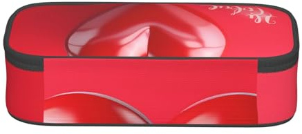 WXWJSHMGC Romantic Heart Balloon Print Pencil Case - Cute Pencil Case with Zip Closure Large Pencil Box for Student