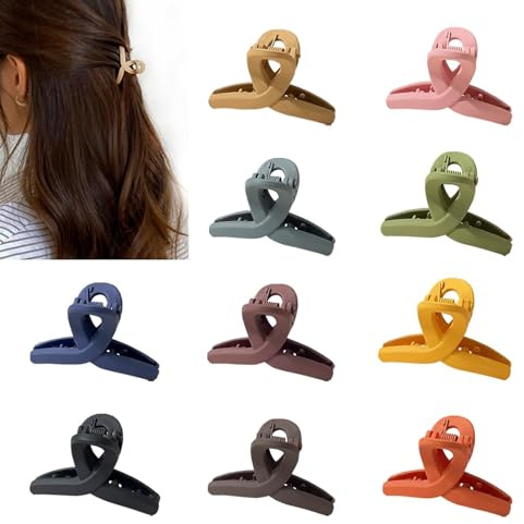 VelvetGlow 10er Pack Kleine Haarspangen Für Dünnes/Mittelstarkes Feines Haar/Pony, 1,5 Zoll Matte Kleine Klammern, Rutschfeste Mini Klammern Mit Geschenkbox