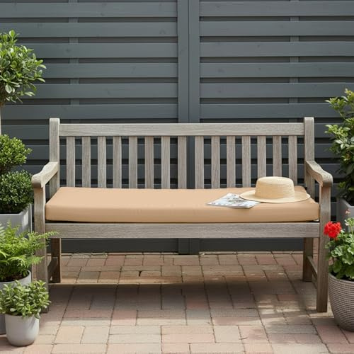 Ventouse 8cm Dick Outdoor Bankauflage: 107x46x8cm Wasserdicht Gartenbank Auflage Bankkissen Sitzauflagen Gartenmöbel mit Anti Rutsch Design für Dekorationsliebhaber (Khaki, 150x46x8cm)