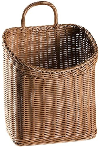 BUAGOUWZ Cesta de Mimbre Tejida para Colgar en la Puerta, Cesta de Ratán Hecha A Mano para Colgar en la Pared, Ideal para Jardín, Casa de Campo.