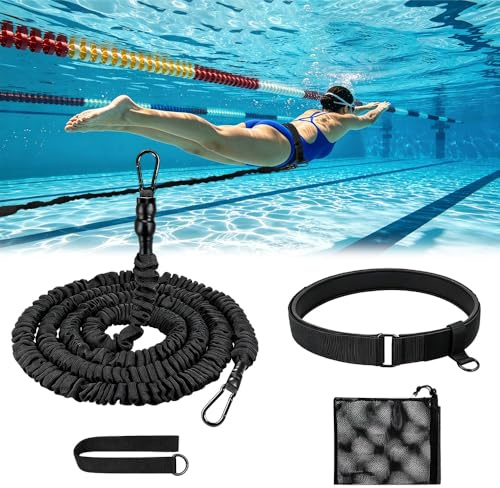 DAJASD Schwimmgurt für Pool, 2.5-7.5M Einstellbare Schwimmgürtel, Schwimmtrainer mit Gurtband und Verstellbarem Gürtel, Schwimmgürtel Erwachsene Geeignet für Anfänger und Profis fü das Schwimmtraining