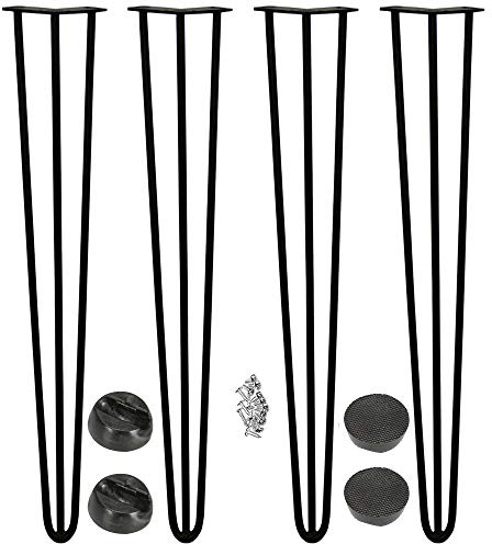 Möbelfüße, 4er Set, Hairpin Legs Austauschbare Tisch &Schrank Beine Haarnadelbeine Tischgestell, mit Bodenschoner und Schrauben Verfügbar in Höhe von 10cm-71cm