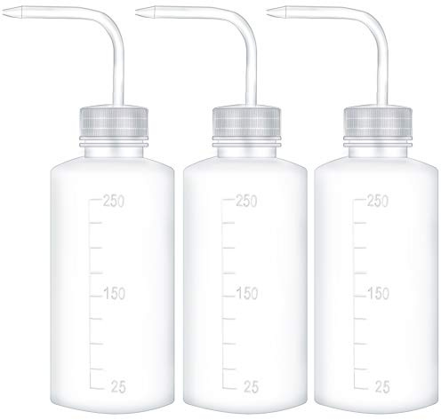 ISIYINER Quetschflasche Pflanzen Blume Gießflasche Kunststoff Waschen Squeeze Flasche Kunststoff-Sicherheitsflasche für Sukkulenten 250ml (3 Stück)