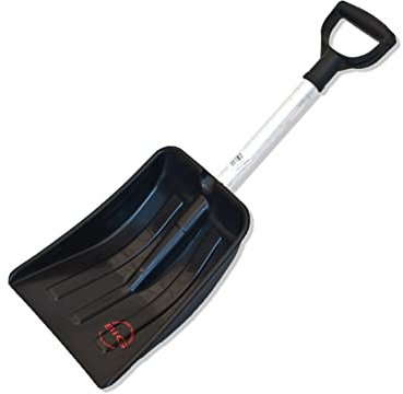 Auto-Schneeschieber Verstellbar mit Kunststoffkopf auf einem Aluminiumgriff mit D-förmigen Kunststoffgriff Schneeschieber 68-82cm Schwarz & Silber