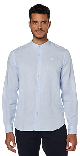 Timberland - Camisa de hombre de lino, azul claro, L