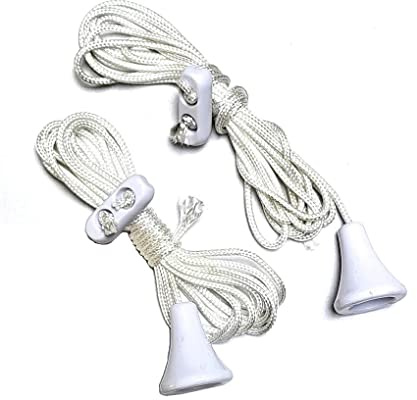 Spare Bathroom Light Cord Pull for Ceiling Switch Adjustable - White (Pack of 2)
